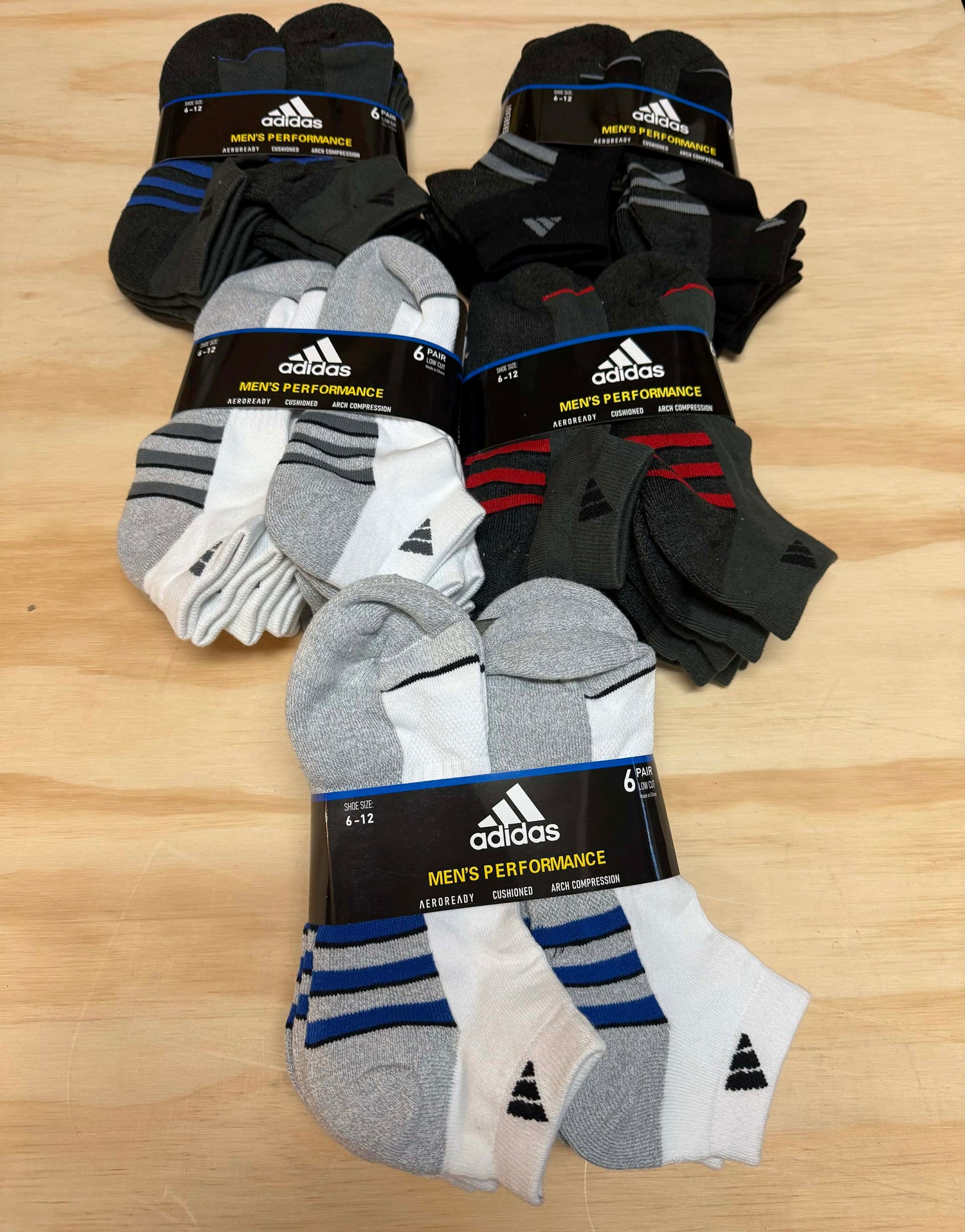 6 Pairs Men's Low Cut Socks 6 Pack for Shoe Size 6-12