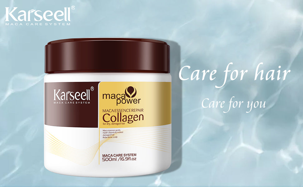 Karseell Collagen Hair Treatment Deep Repair Conditioning Argan Oil Collagen Hair Mask Essence for Dry Damaged Hair All Hair Types 16.90 oz